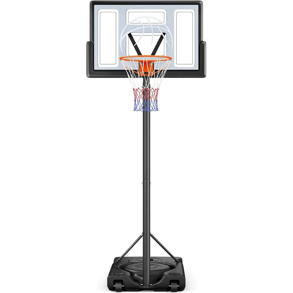 Kids Outdoor Basketball - 調節可能なポータブル屋外バスケットボールフープシステム（子供と大人向け、44インチバックボードと強化ベース付き）