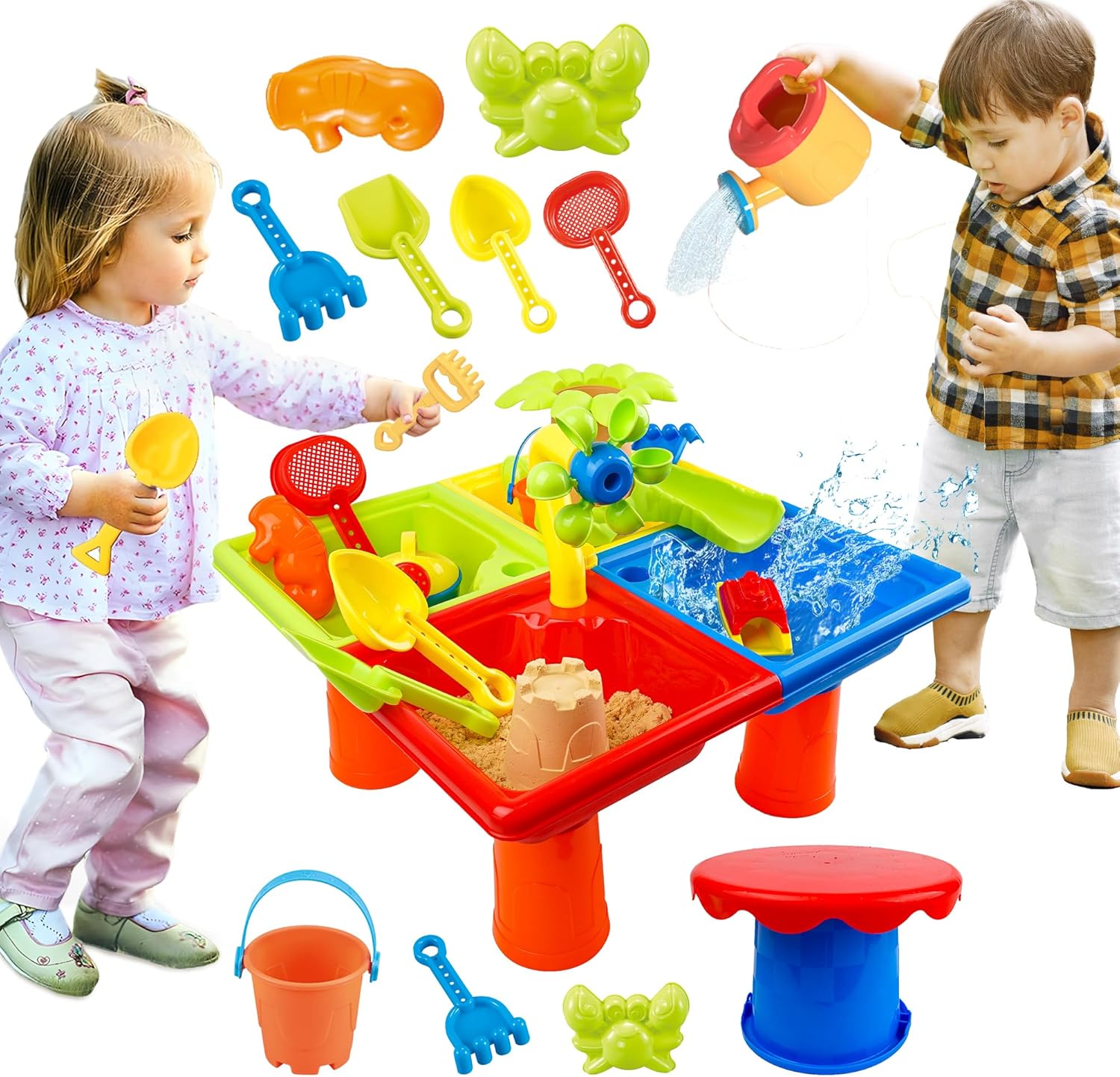 Kids Outdoor Water Toys - 幼児用夏のウォーターテーブル 25 個 4 in 1