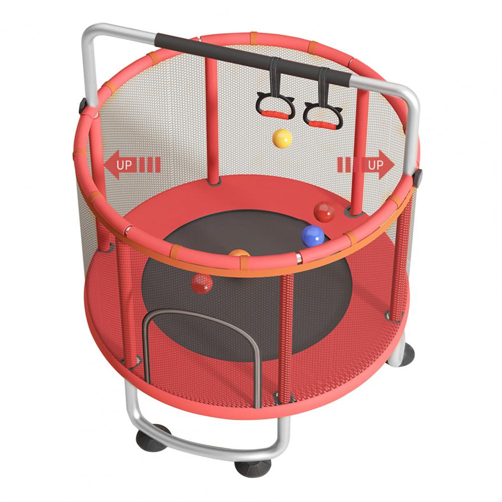 Kids Outdoor Trampoline - 子供用トランポリン、調節可能なベビー幼児用トランポリン、バスケットボールフープ、スイング、サンドバッグ、オーシャンボール付き、耐荷重440ポンド、屋内屋外兼用