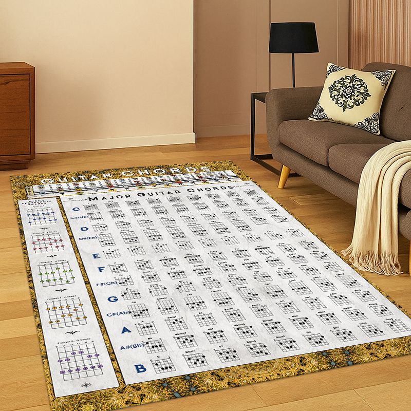 Kids Outdoor Flooring - 音楽理論チャート ギターコード カーペット ラグ 寝室 リビングルーム