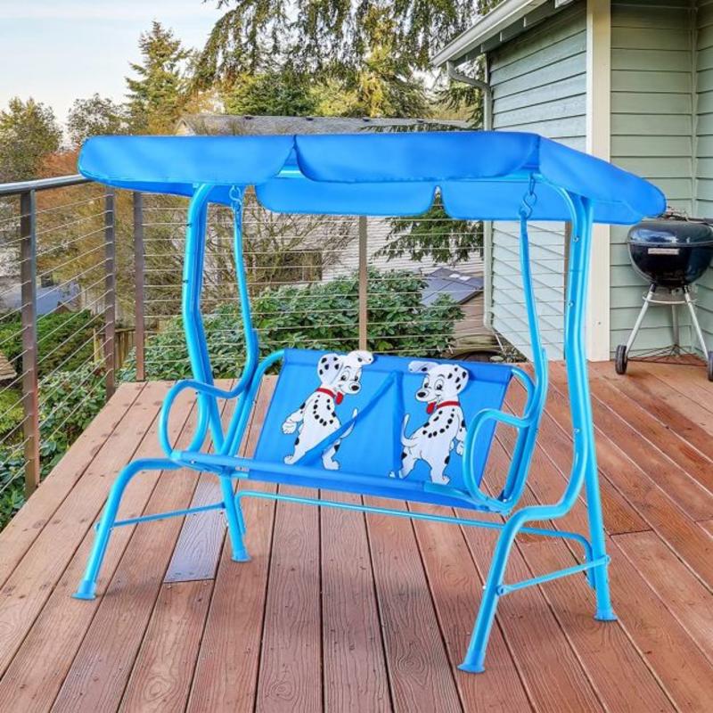 Kids Outdoor Bench - 屋外用子供用パティオスイングベンチ（キャノピー付き、2人乗り）