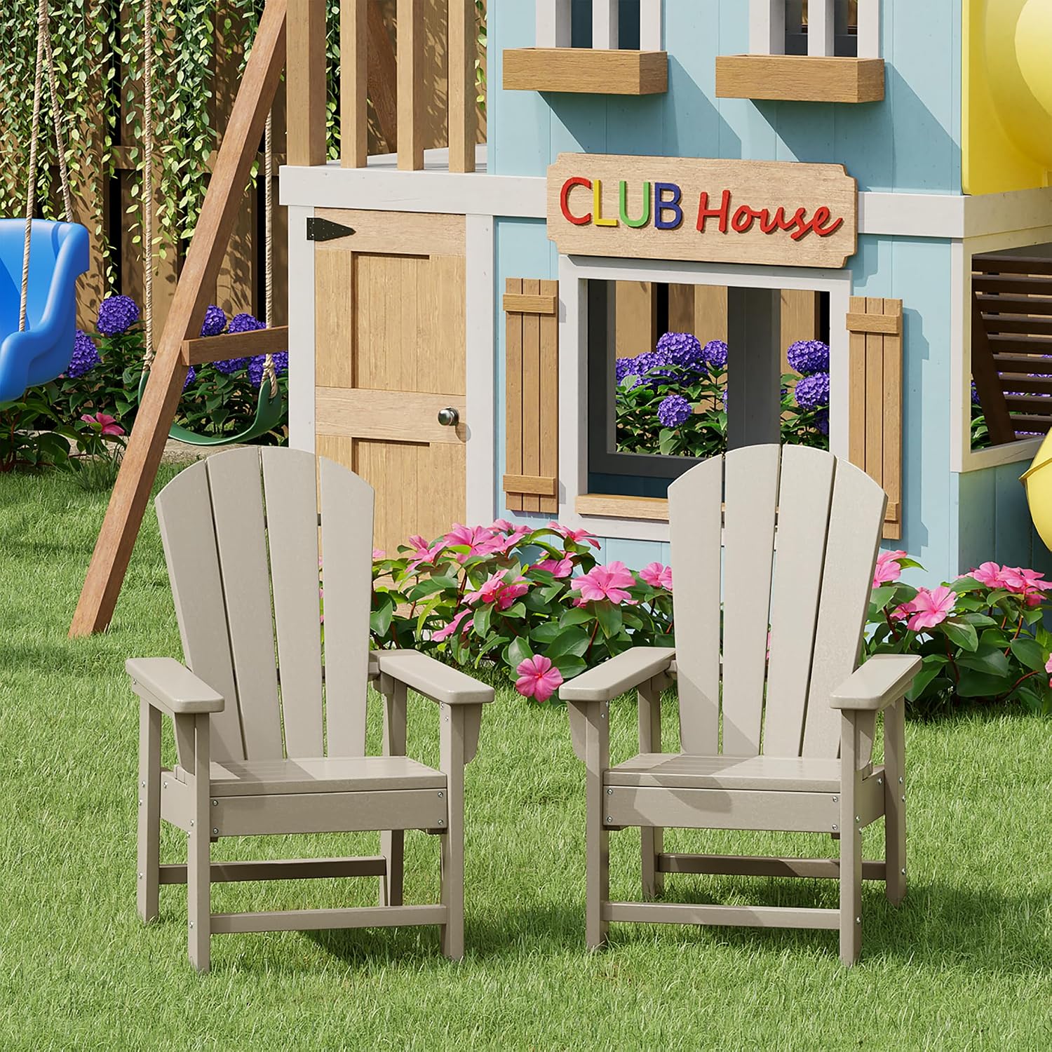 Kids Outdoor Lounger Chair - 子供用アウトドアチェア2脚セット、庭やビーチ、砂浜用幼児用芝生チェア、カスタマイズ可能