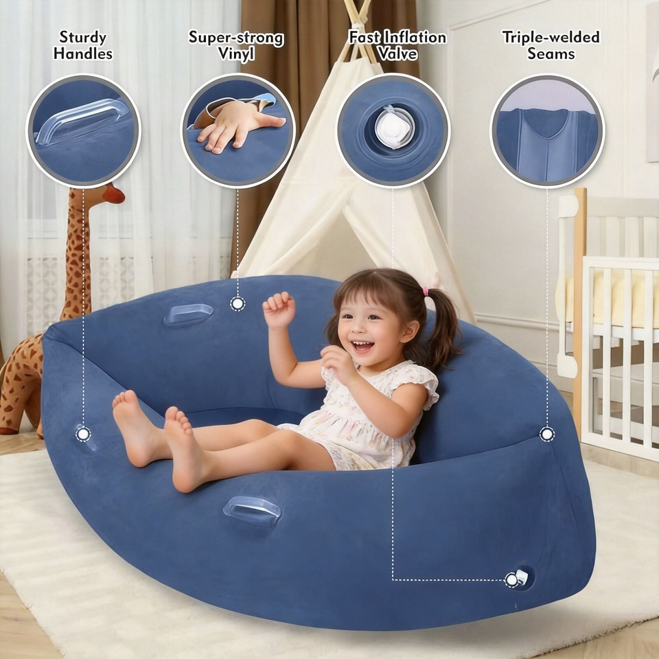 Kids Outdoor Lounger Chair - モダンポッドポータブル折りたたみ式ラウンジャーチェア、子供用感覚療法、心を落ち着かせるリラックスゾーン、家庭、屋外、学校、浴室用