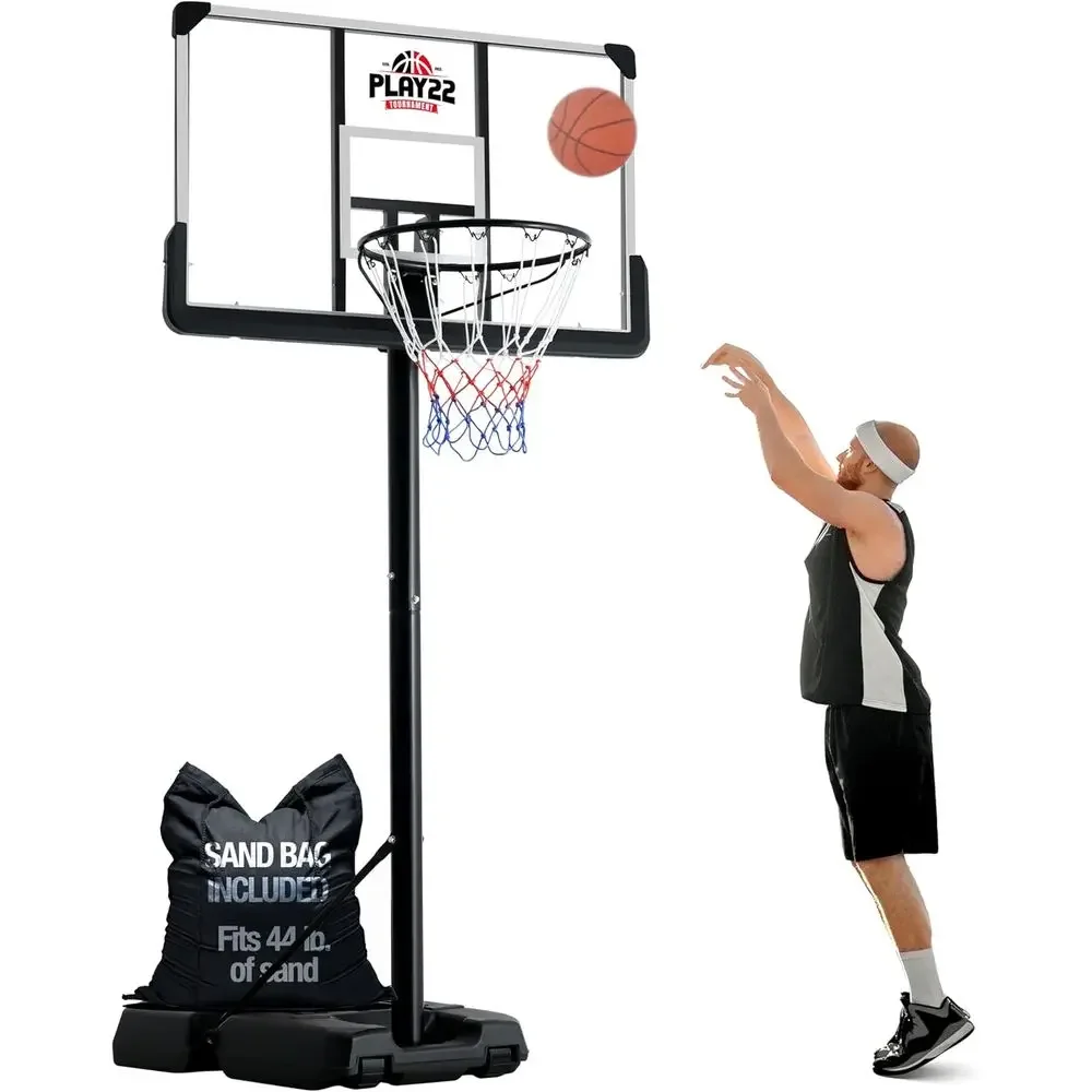 Kids Outdoor Basketball - 調節可能な44インチ耐衝撃バスケットボールフープシステム（子供と大人向け）-屋内/屋外耐候性ベース