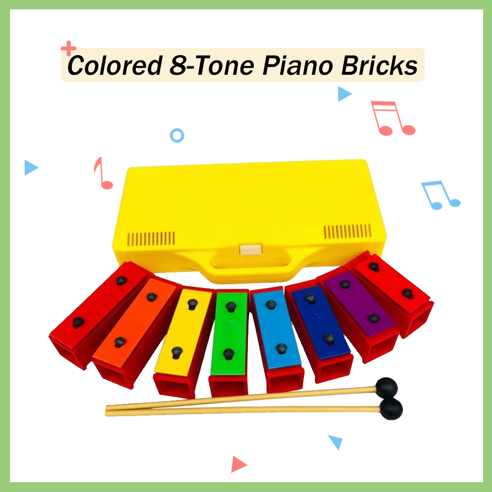 Kids Outdoor Xylophone - ポータブル 8 ノートクロマチック木琴グロッケンシュピール共鳴鐘黄色のケース付き子供パーティーギフト音楽屋外キャンプ