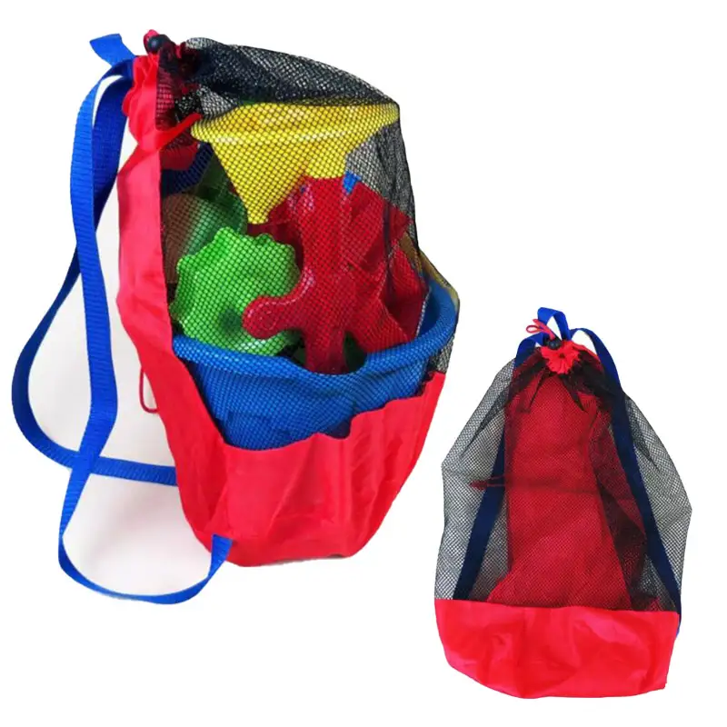 Kids Outdoor Backpack - 1 個ビーチバッグ折りたたみポータブルメッシュ水泳バッグ子供のためのビーチおもちゃバスケット収納袋屋外水泳防水バッグ