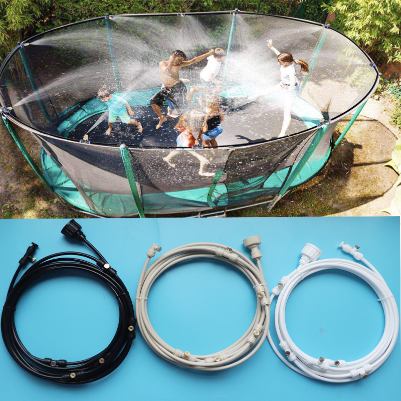 Kids Outdoor Trampoline - トランポリン用散水装置,水用おもちゃ,スプレーホース,男の子と女の子用のプールアクセサリー,夏用