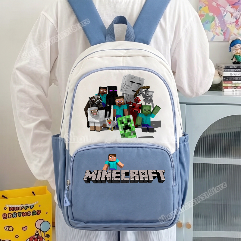 Kids Outdoor Backpack - 2 個マイナークラフトスクールバッグ鉛筆ケース付き学生用アウトドアバックパック男の子女の子ブック文具収納スクールバッグギフト