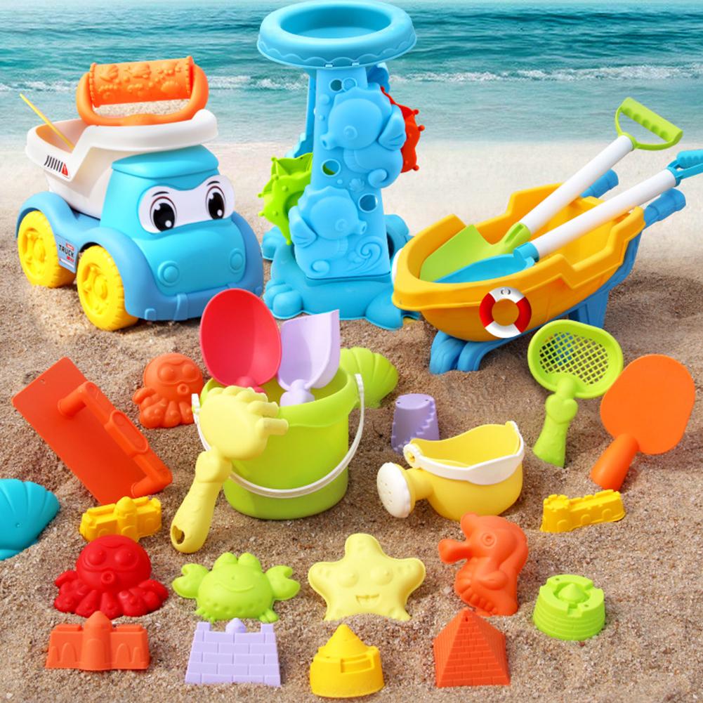 Kids Outdoor Play Equipment - キッズビーチおもちゃセット ベビー砂遊び＆水遊びキット バケツ、シャベル、熊手、じょうろ付き 夏の屋外砂場遊び道具