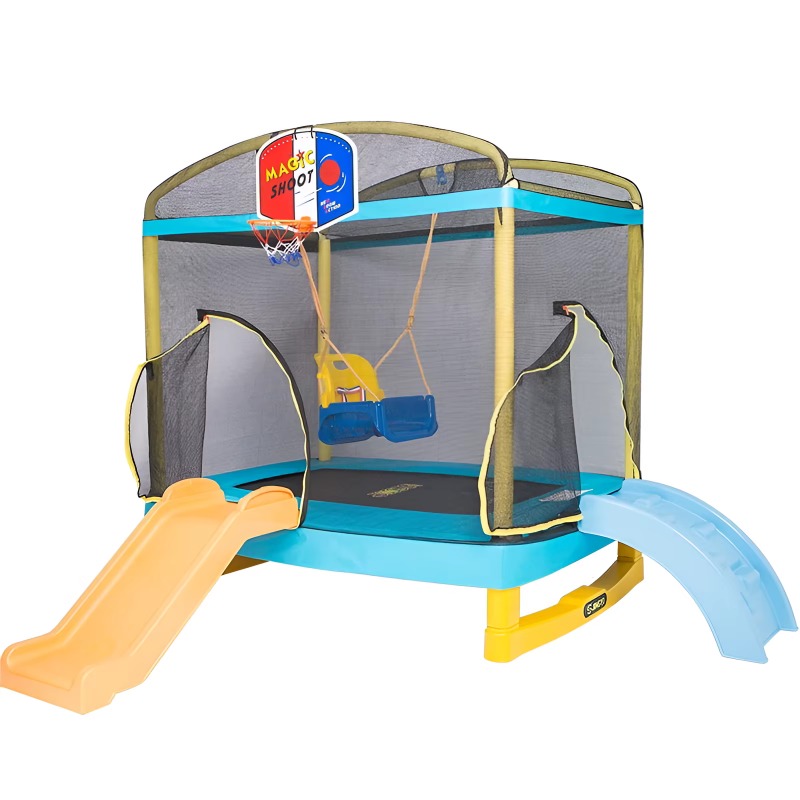 Kids Outdoor Trampoline - 卸売トランポリン 屋外用子供用トランポリン 子供用屋内外兼用トランポリン スライド付き