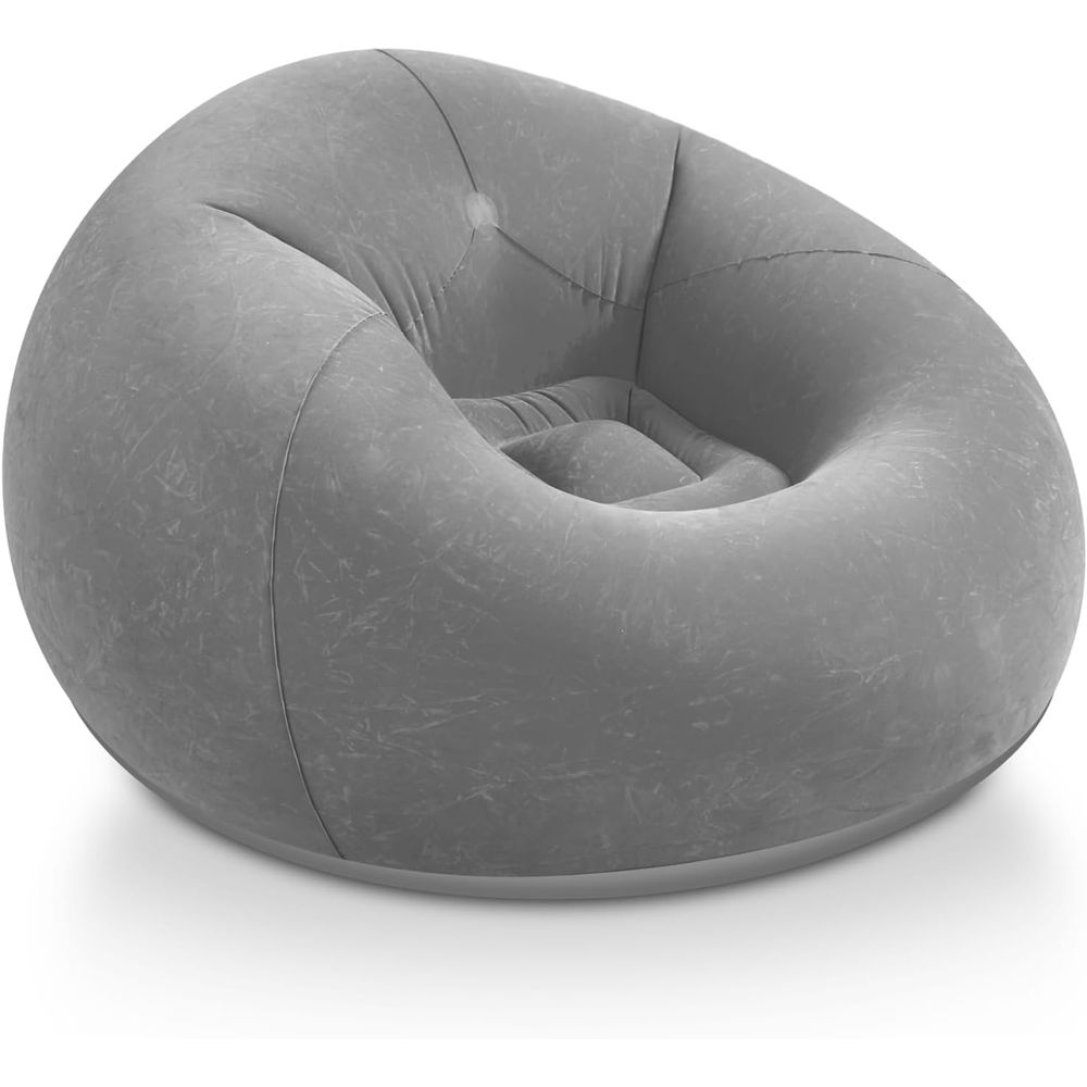 空気注入式ビーンバッグチェア、グレーのポータブルレイジーソフ - Kids Outdoor Lounger Chair のレビューと価格