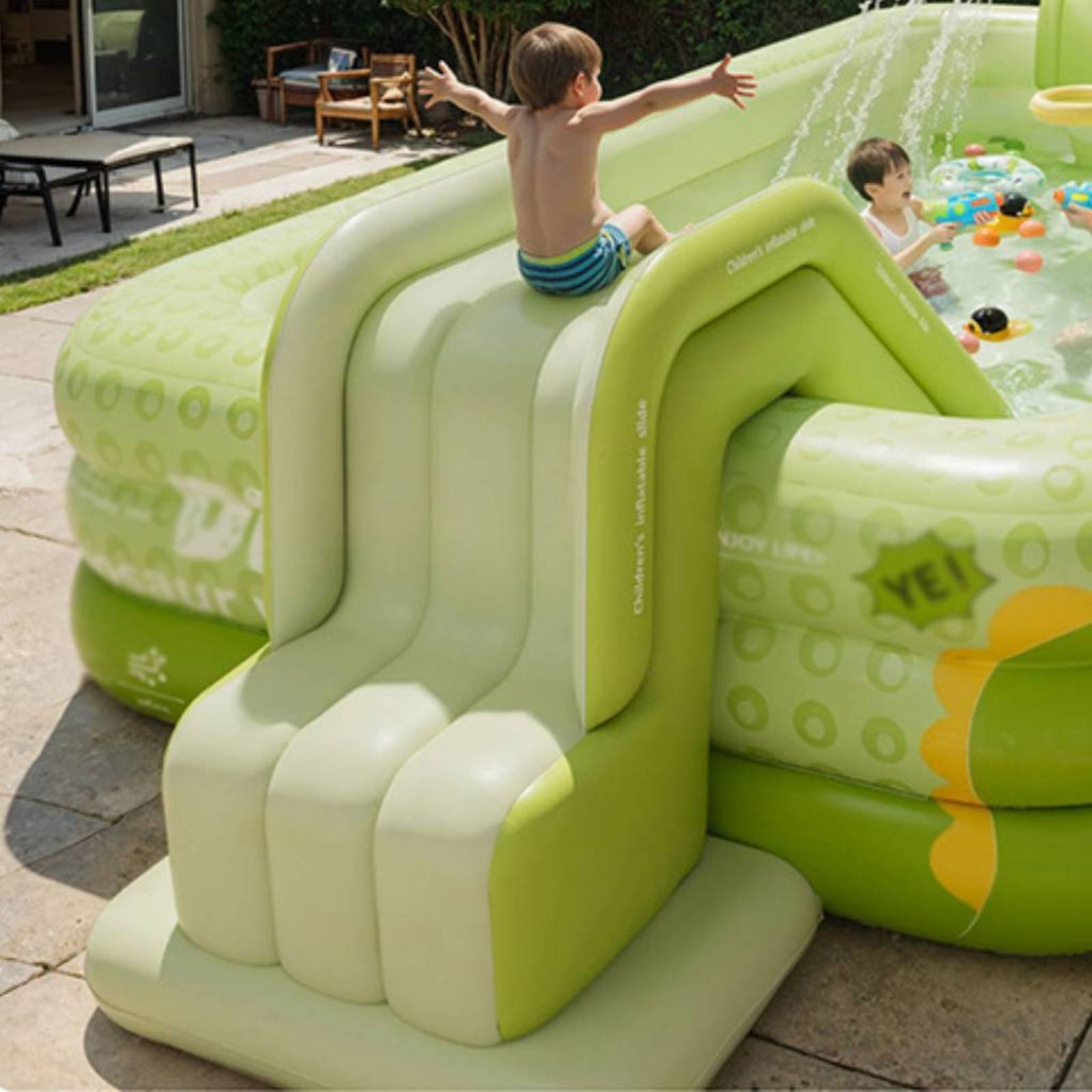 インフレータブルプールスライド 折りたたみ式インフレータブル - Kids Outdoor Water Toys のレビューと価格