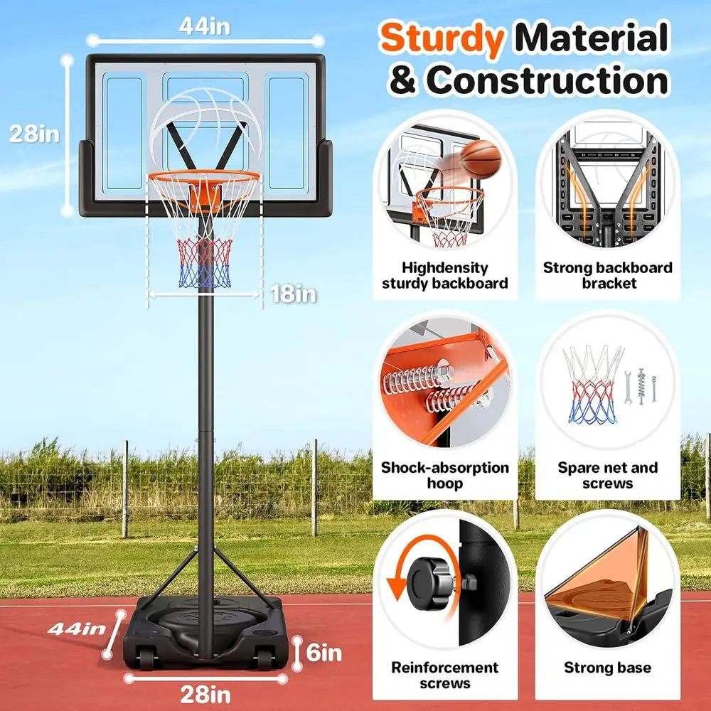 調節可能なポータブル屋外バスケットボールフープシステム（子供 - Kids Outdoor Basketball のレビューと価格