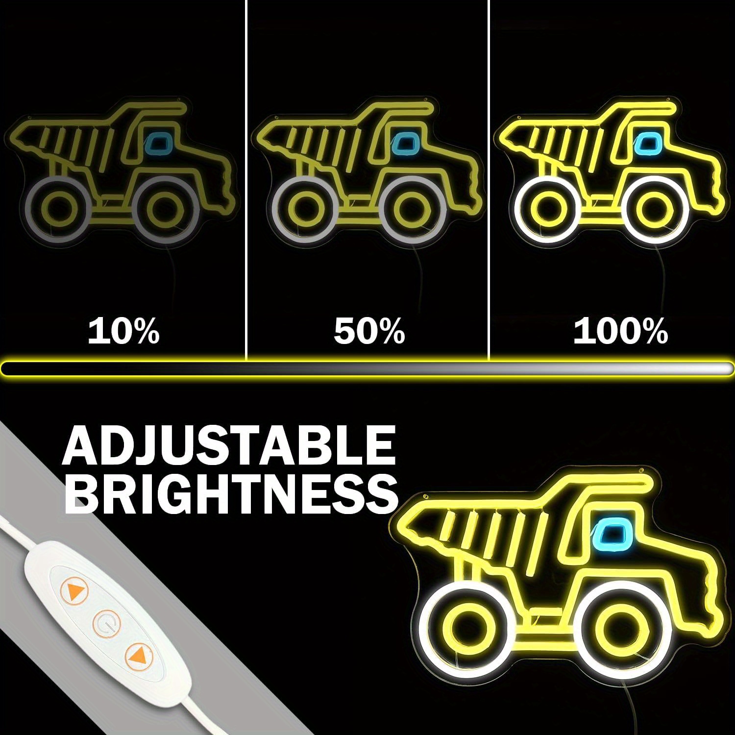 黄色のダンプトラック建設用LEDネオンサイン調光可能USBキ - Kids Outdoor Dump Truck のレビューと価格