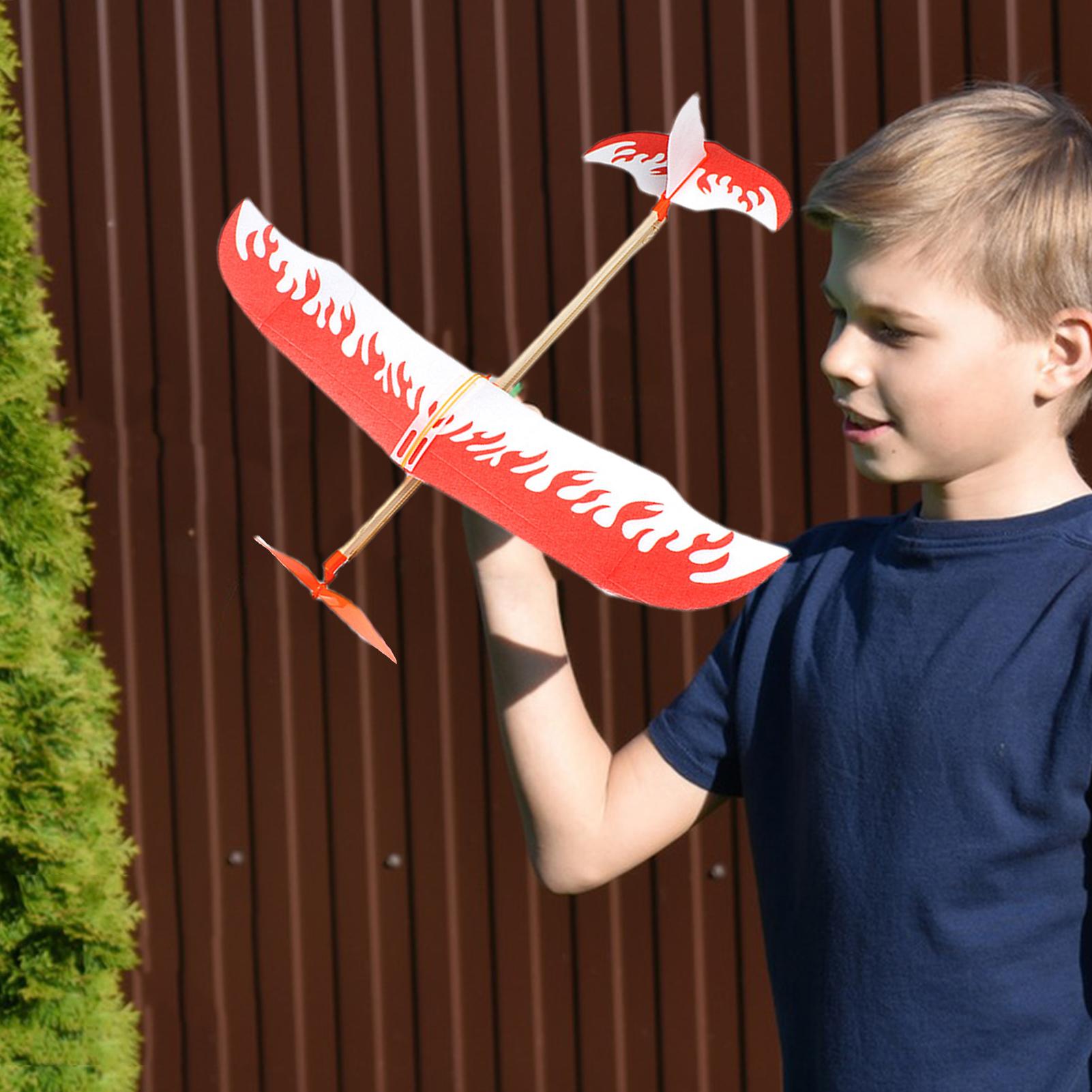 ゴムバンド飛行機動力グライダー航空機キット飛行ゲームプレイ子 - Kids Outdoor Play Equipment のレビューと価格