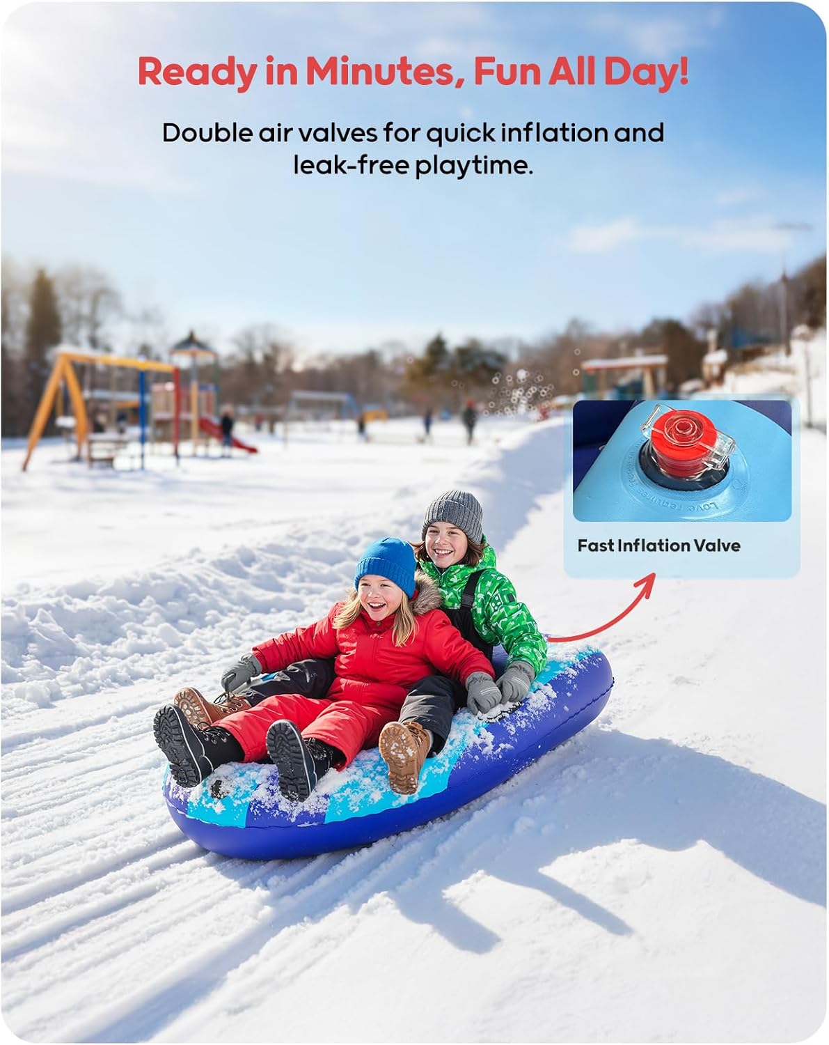 QPAU インフレータブル PVC スノースレッド 子供と大 - Outdoor Kid のレビューと価格