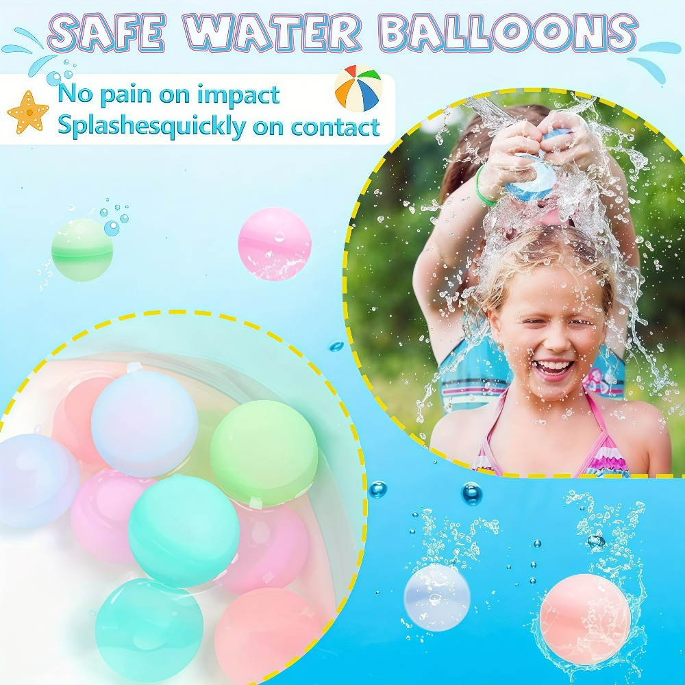 12/20/24/40個入り 再利用可能な水風船、プールビー - Kids Outdoor Water Toys のレビューと価格