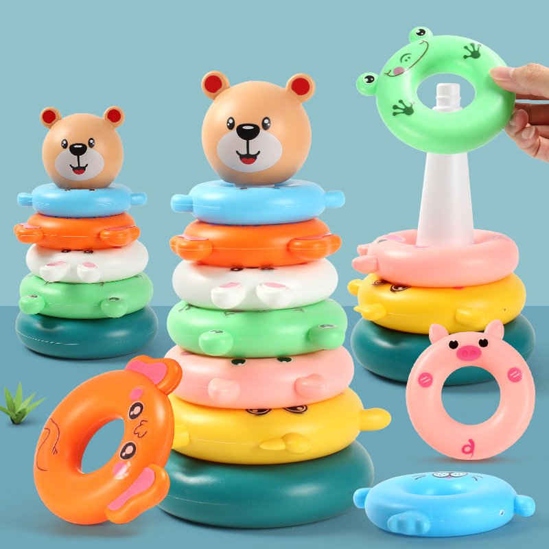 子供向けの積み重ね可能なレインボーリング,モンテッソーリ教育 - Kids Outdoor Water Toys のレビューと価格