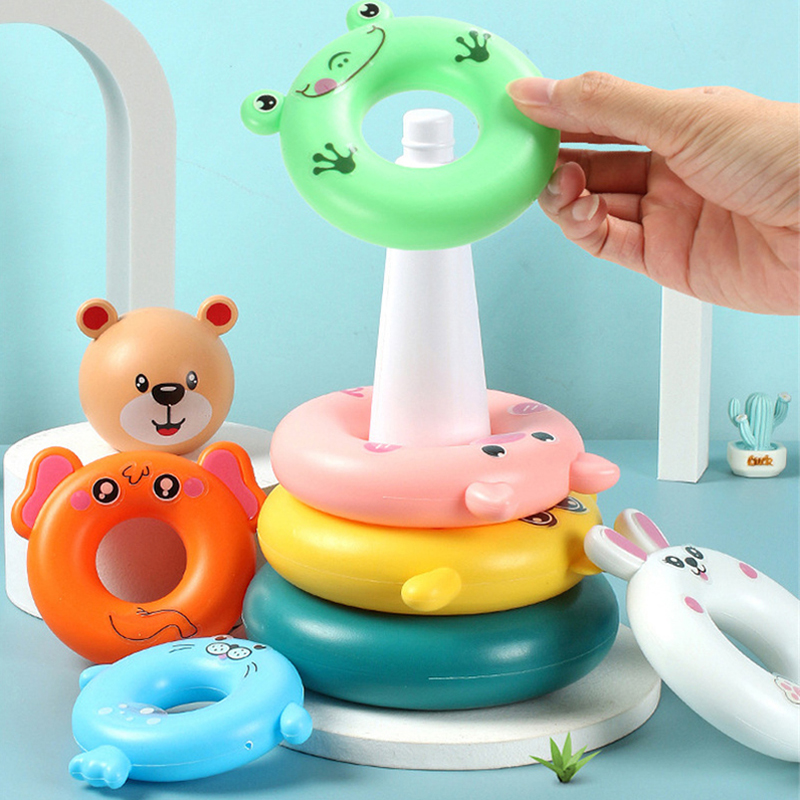 子供向けの積み重ね可能なレインボーリング,モンテッソーリ教育 - Kids Outdoor Water Toys のレビューと価格