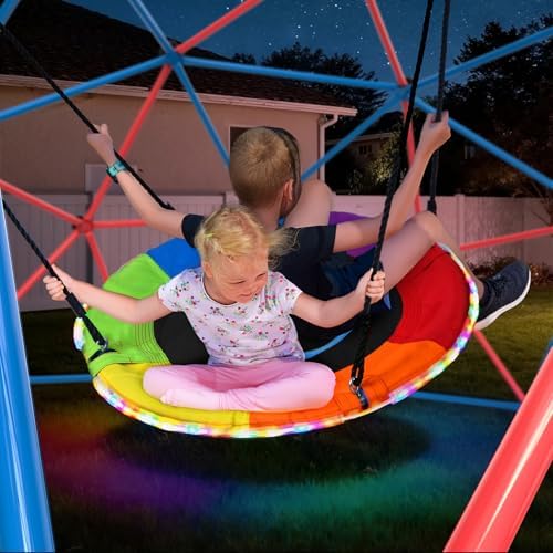 Clim Dome スイングセット LED ソーサースイング - Kids Outdoor Jungle Gym Dome のレビューと価格