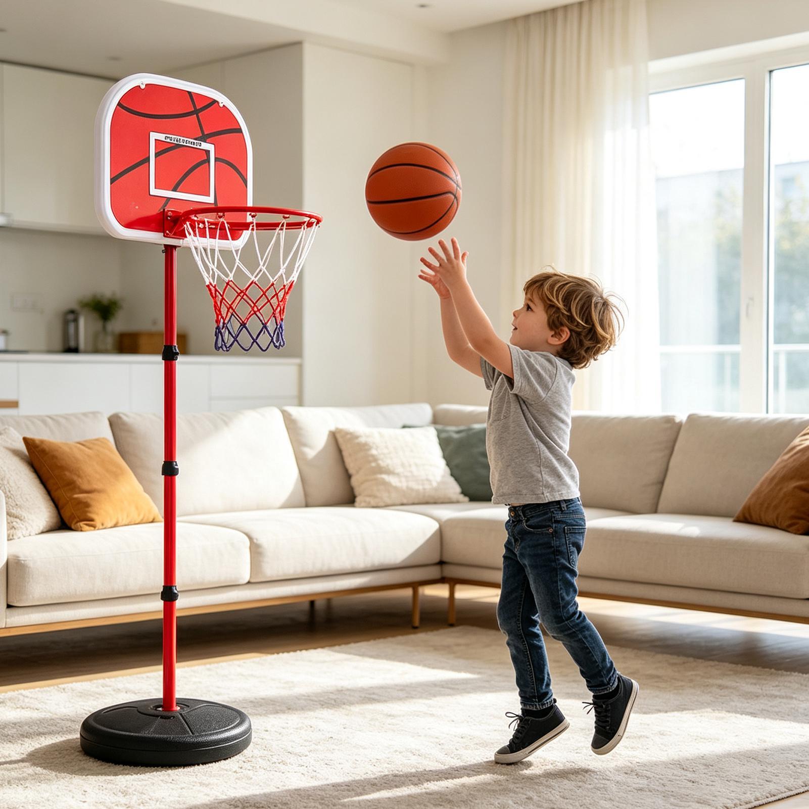 子供用バスケットボールフープとスタンド、3つのボールとポンプ - Kids Outdoor Basketball のレビューと価格