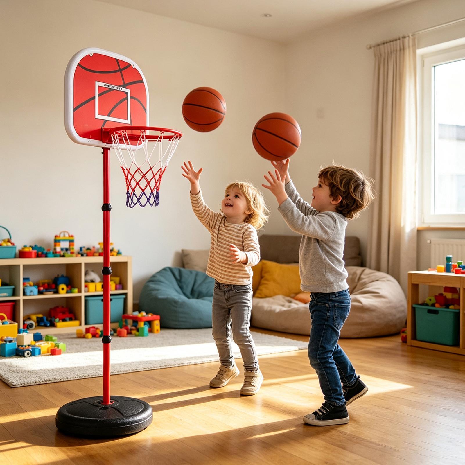 子供用バスケットボールフープとスタンド、3つのボールとポンプ - Kids Outdoor Basketball のレビューと価格