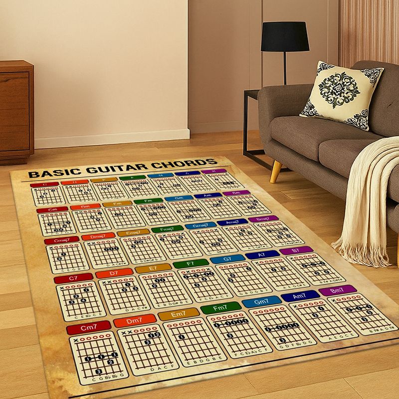 音楽理論チャート ギターコード カーペット ラグ 寝室 リビ - Kids Outdoor Flooring のレビューと価格