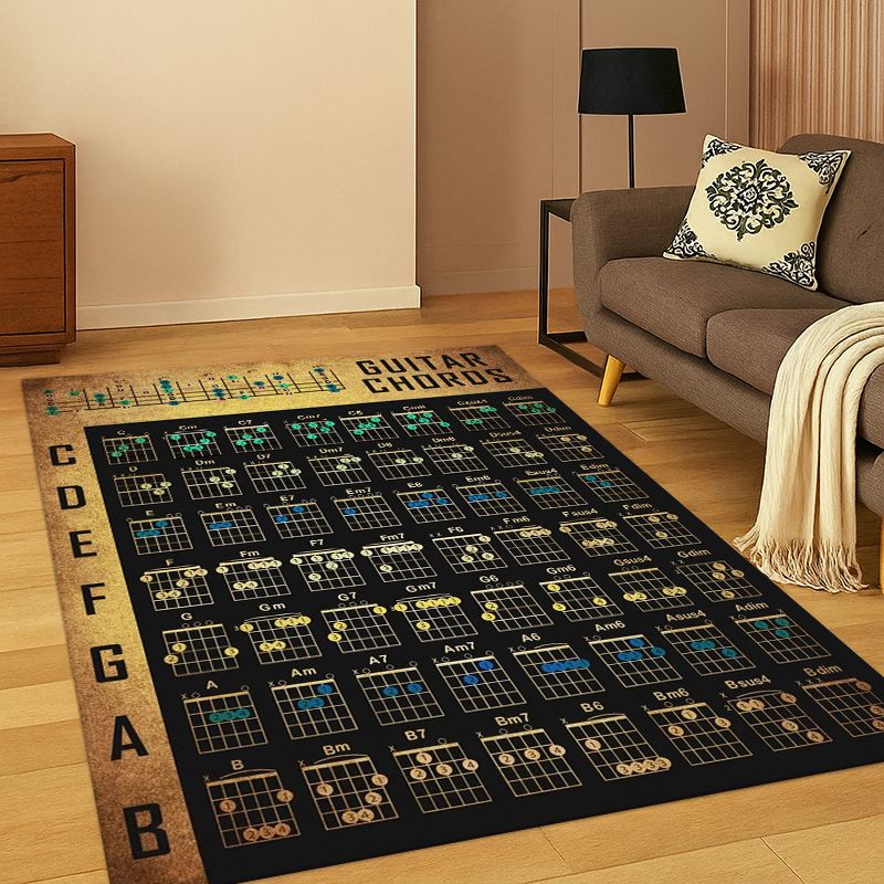音楽理論チャート ギターコード カーペット ラグ 寝室 リビ - Kids Outdoor Flooring のレビューと価格