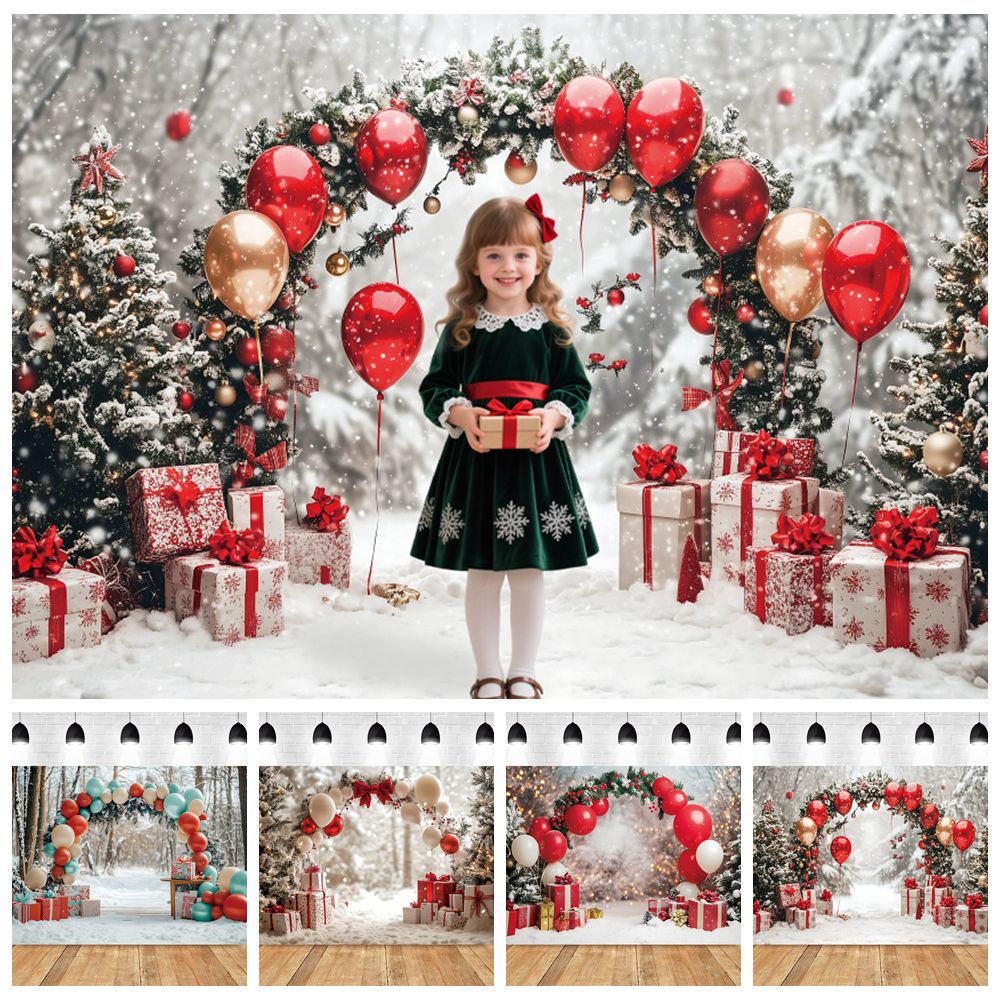 冬クリスマス写真撮影の背景アーチ風船クリスマスツリーギフト屋 - Kids Outdoor Xmas Gifts のレビューと価格