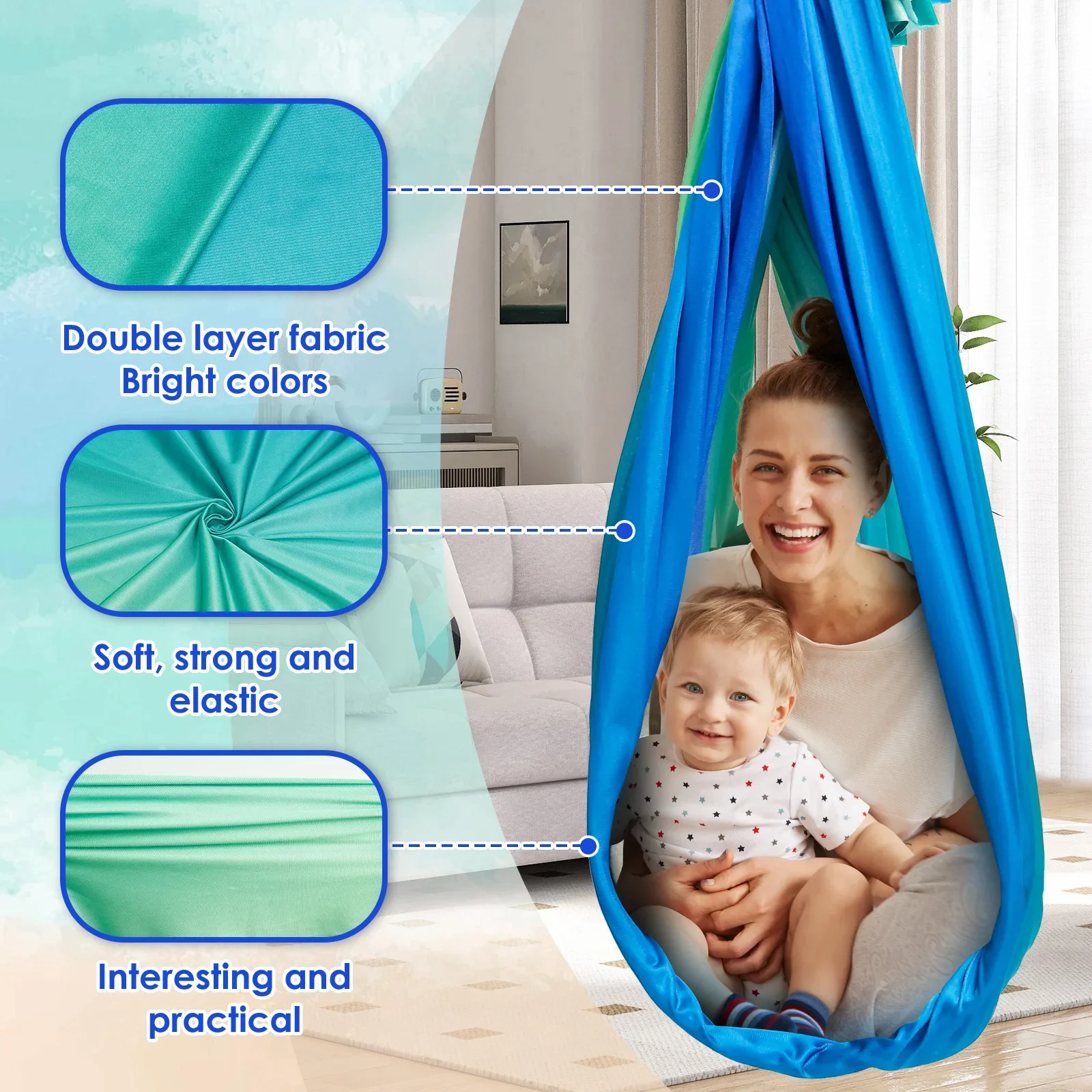 感覚スイング 快適な子供用感覚ハンモック 耐荷重200ポンド - Kids Outdoor Trampoline のレビューと価格