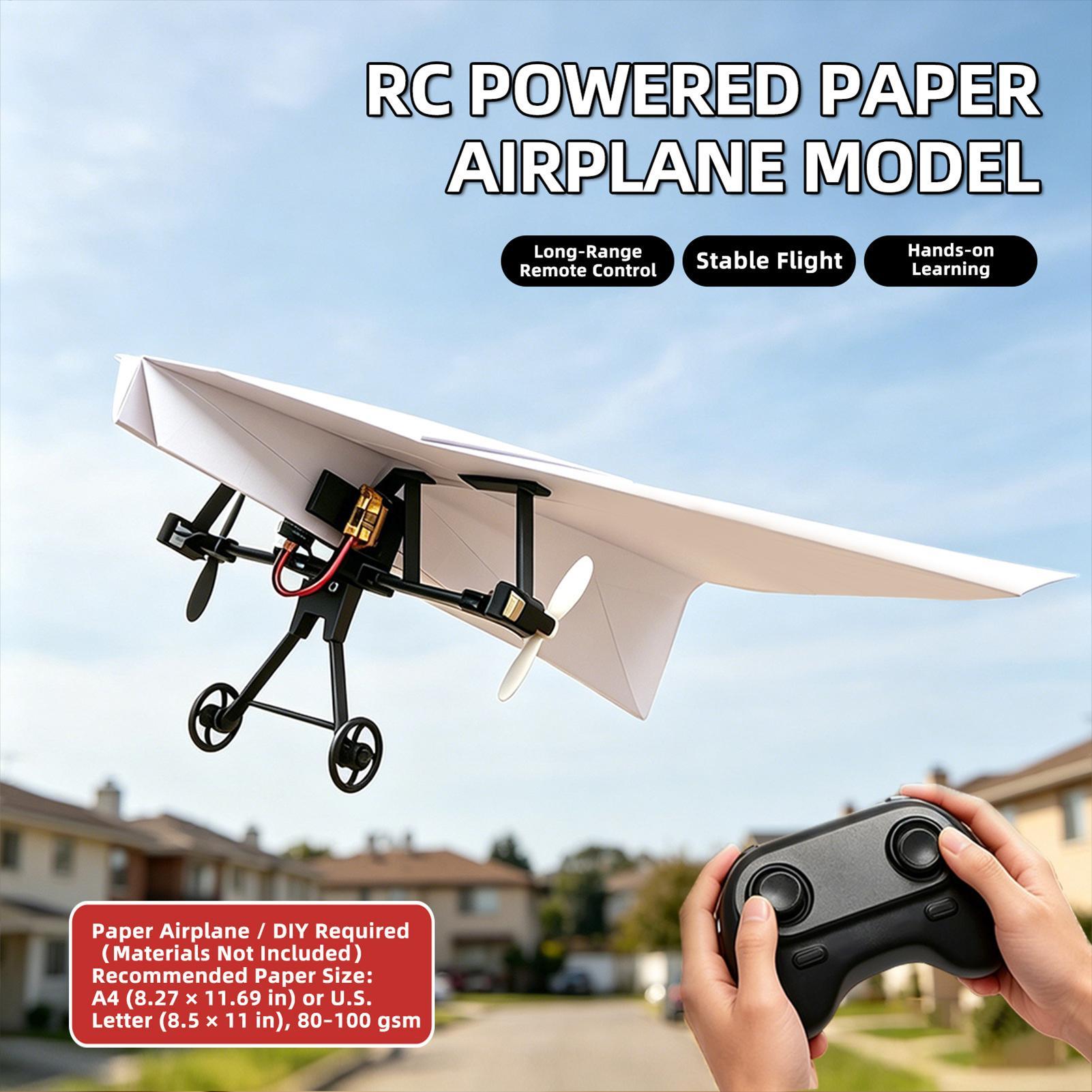 DIY RC紙飛行機キット、ジャイロスタビライザー付き電動リ - Kids Outdoor Play Equipment のレビューと価格