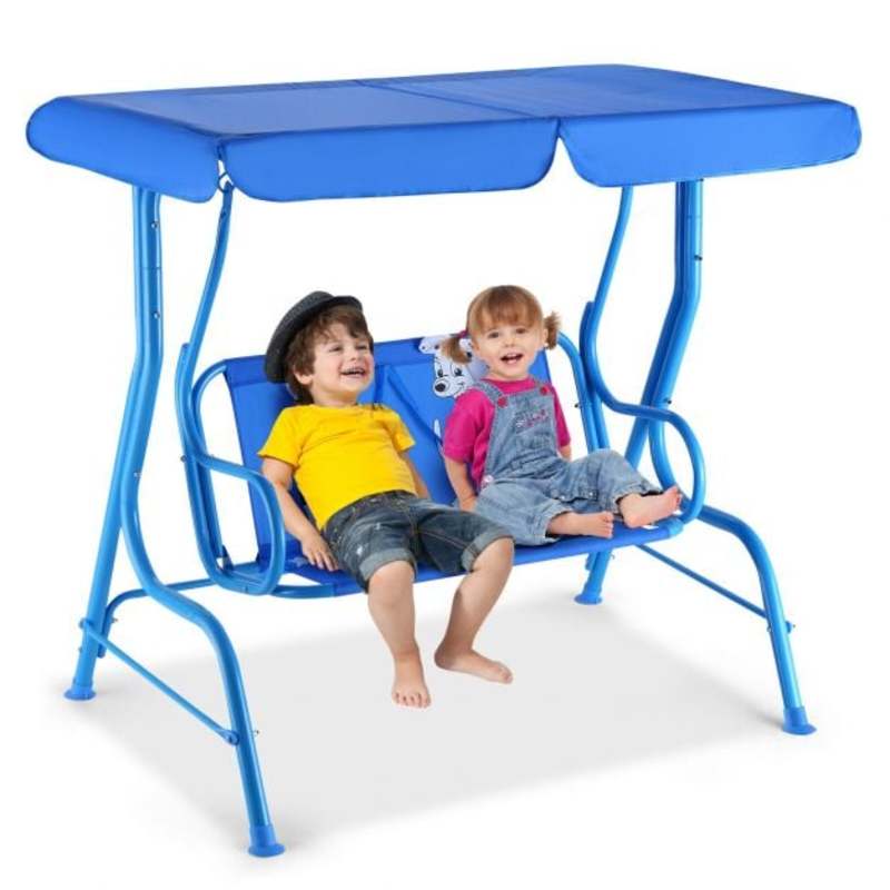 屋外用子供用パティオスイングベンチ（キャノピー付き、2人乗り - Kids Outdoor Bench のレビューと価格