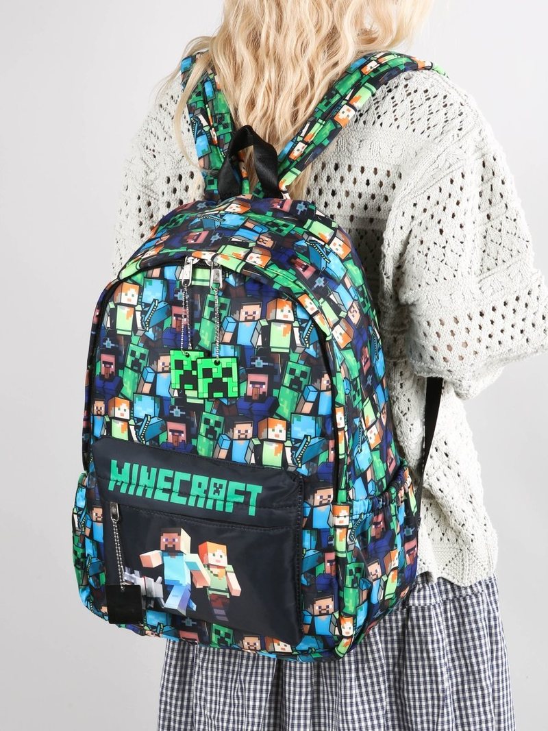 Minecraft バックパック グラフィティプリント 軽量 - Kids Outdoor Backpack のレビューと価格