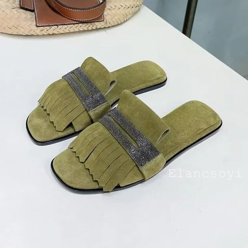 メタルストリングビーズ装飾キッズスエードタッセルフラットボト - Outdoor Kid のレビューと価格
