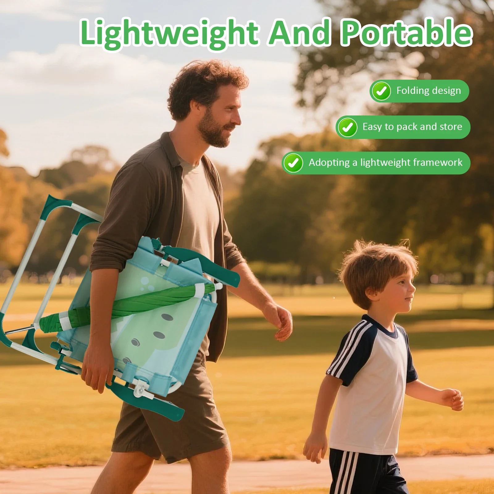子供用折りたたみビーチチェア、日傘付き、屋外軽量旅行ピクニッ - Kids Outdoor Lounger Chair のレビューと価格