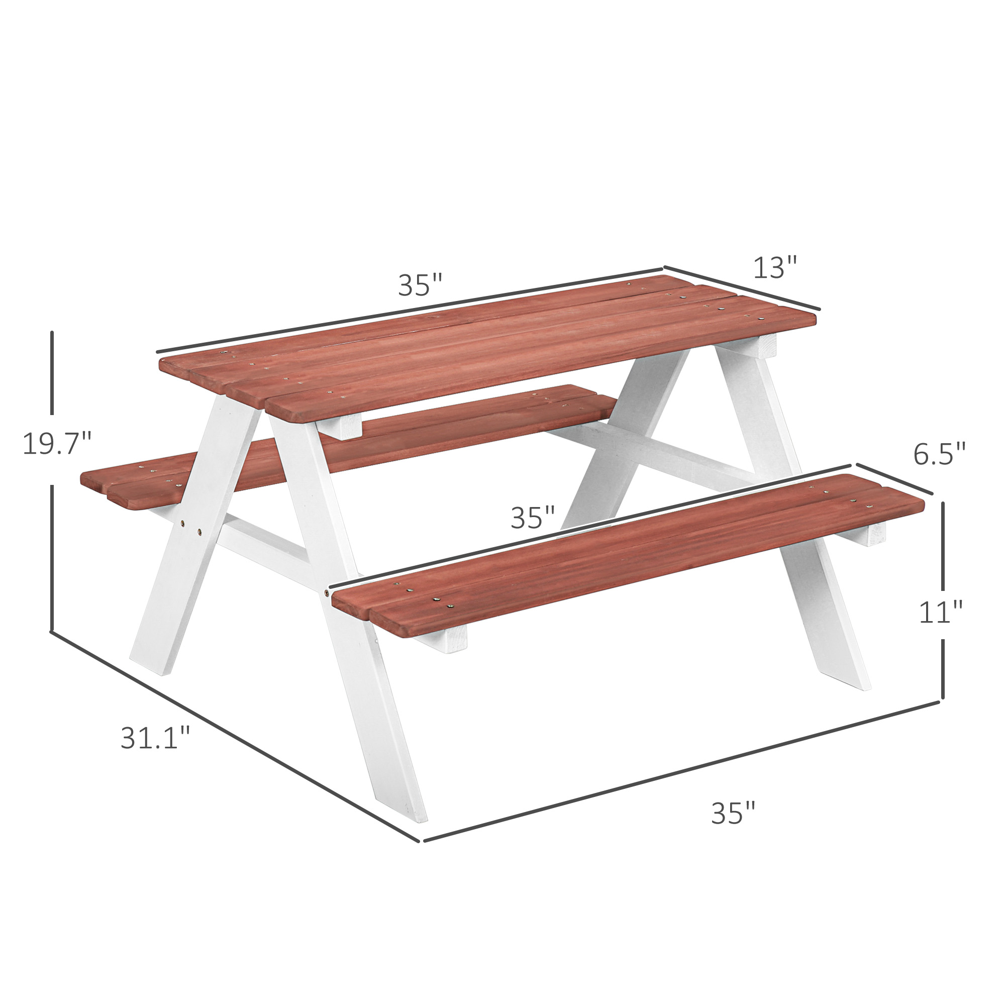 子供用ピクニックテーブルセット、木製テーブル＆ベンチセット、 - Kids Outdoor Bench のレビューと価格