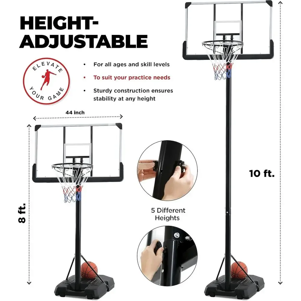 調節可能な44インチ耐衝撃バスケットボールフープシステム（子 - Kids Outdoor Basketball のレビューと価格