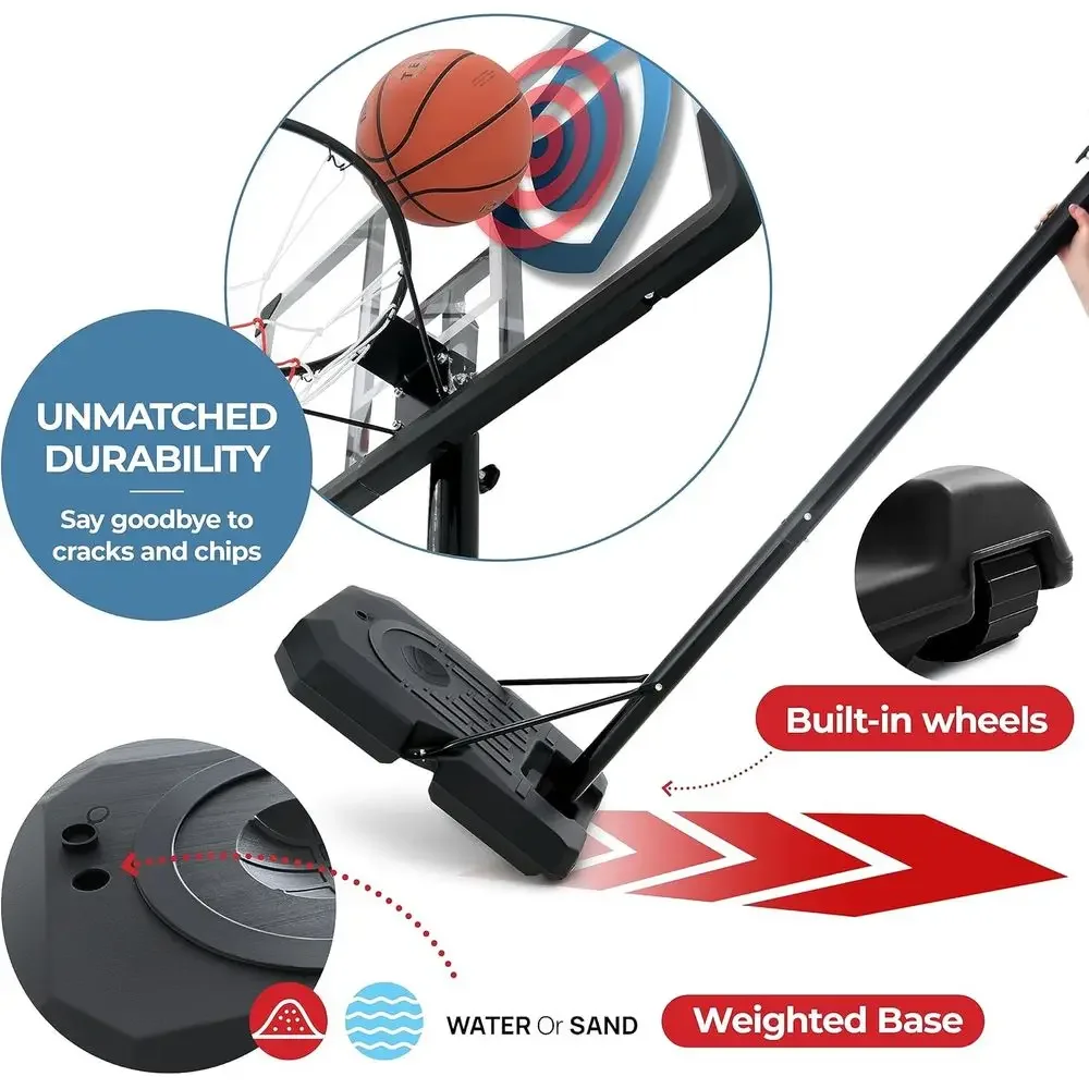 調節可能な44インチ耐衝撃バスケットボールフープシステム（子 - Kids Outdoor Basketball のレビューと価格