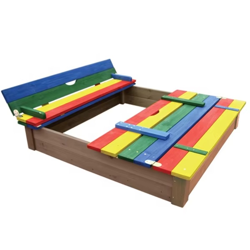 子供用屋外木製砂場 折りたたみ式ベンチ付き - Kids Outdoor Bench のレビューと価格