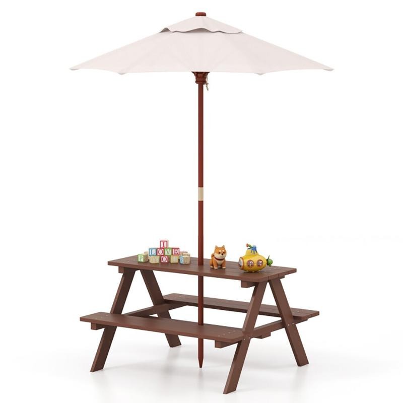 屋外用4人掛け子供用ピクニックテーブルベンチセット（取り外し - Kids Outdoor Bench のレビューと価格