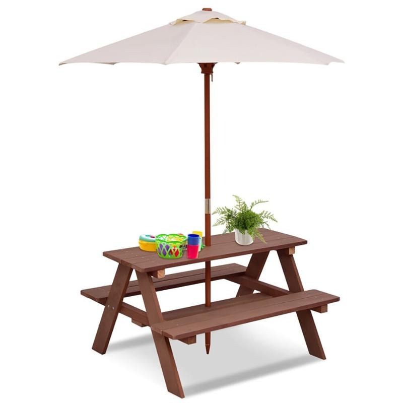 屋外用4人掛け子供用ピクニックテーブルベンチセット（取り外し - Kids Outdoor Bench のレビューと価格