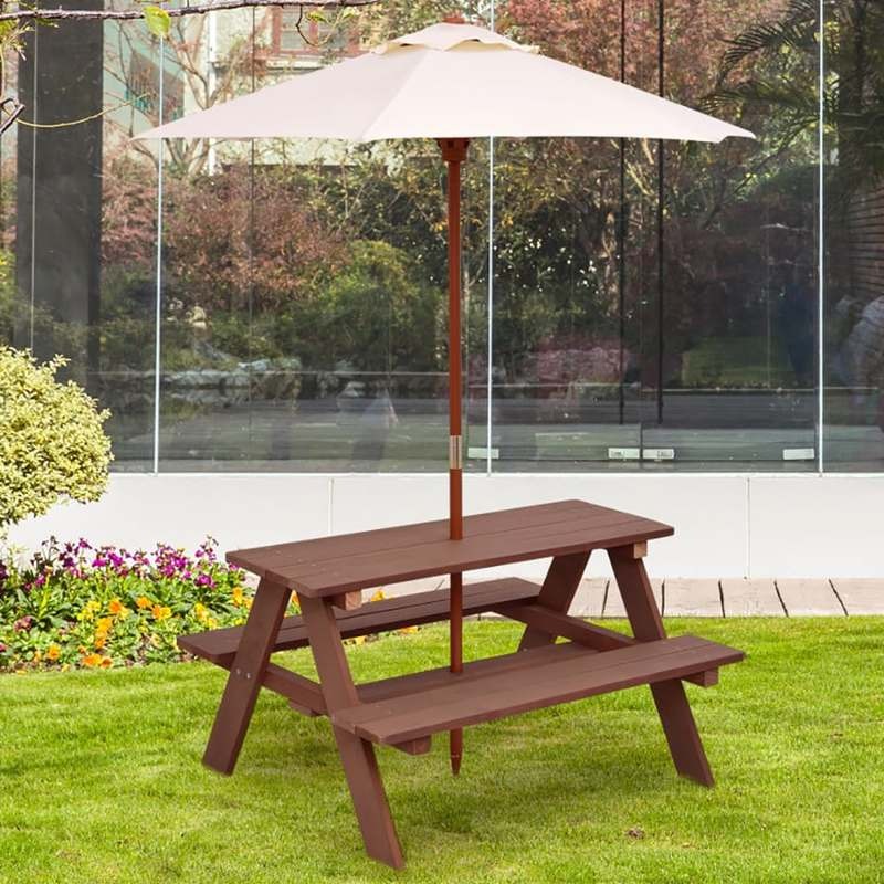 屋外用4人掛け子供用ピクニックテーブルベンチセット（取り外し - Kids Outdoor Bench のレビューと価格