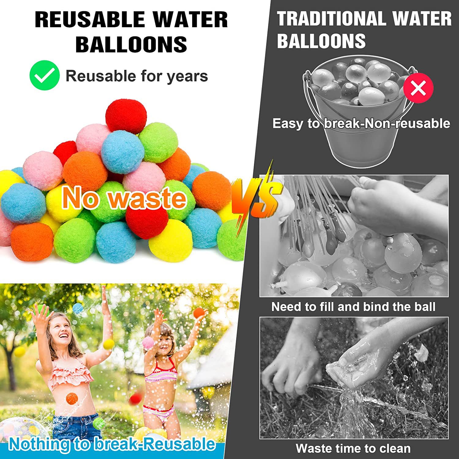 12/30/60 個再利用可能な水風船綿子供のための屋外おも - Kids Outdoor Water Toys のレビューと価格