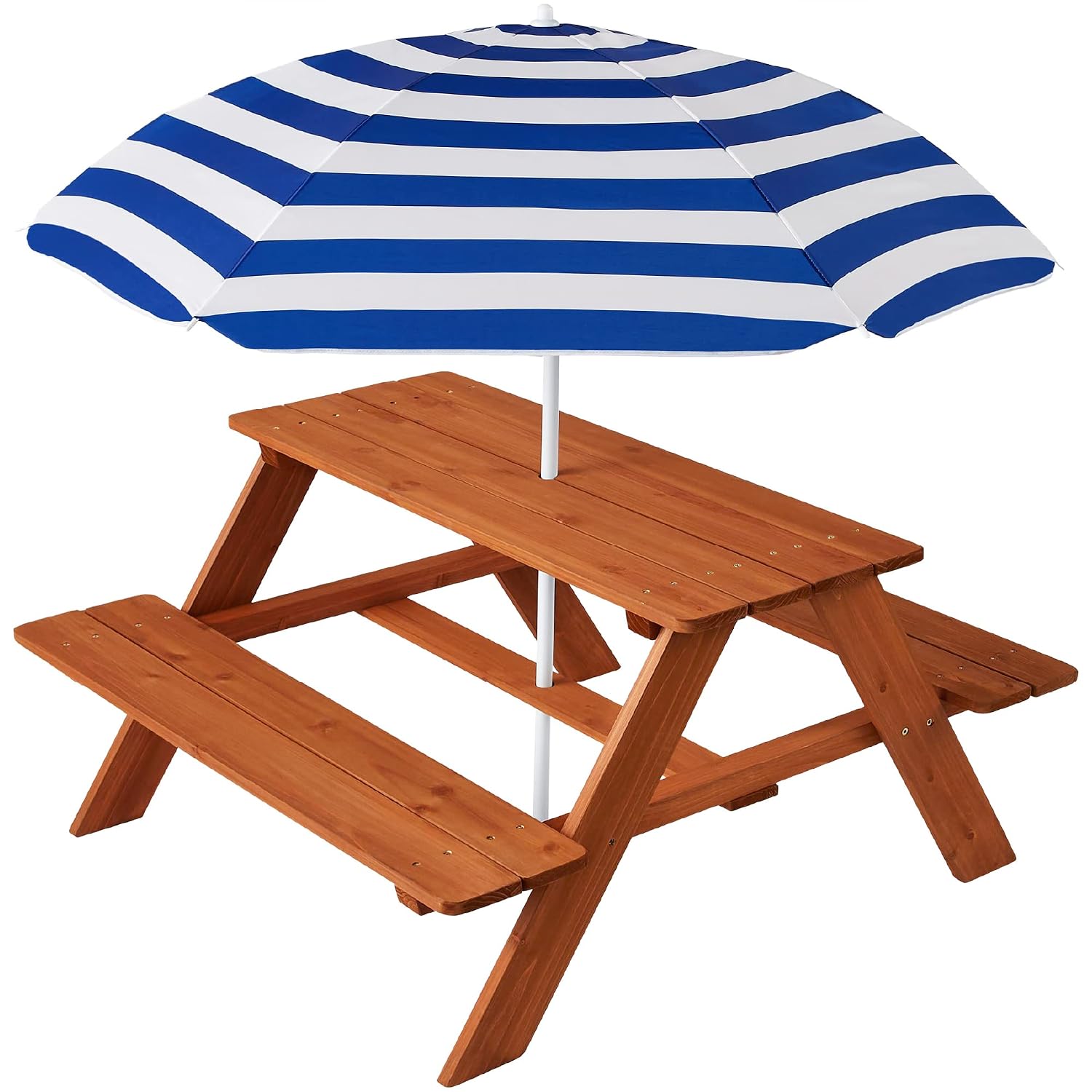 木製キッズピクニックテーブル（傘付き）、屋外アクティビティテ - Kids Outdoor Umbrella For Table のレビューと価格
