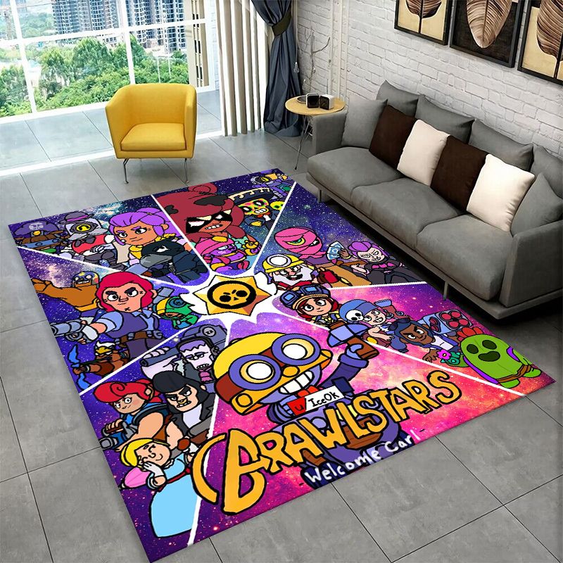 漫画B-Brawlゲーム滑り止めエリアラグ、リビングルーム、 - Kids Outdoor Flooring のレビューと価格