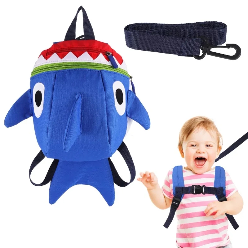 子供、男の子と女の子のための面白い漫画サメのバックパック、安 - Kids Outdoor Backpack のレビューと価格