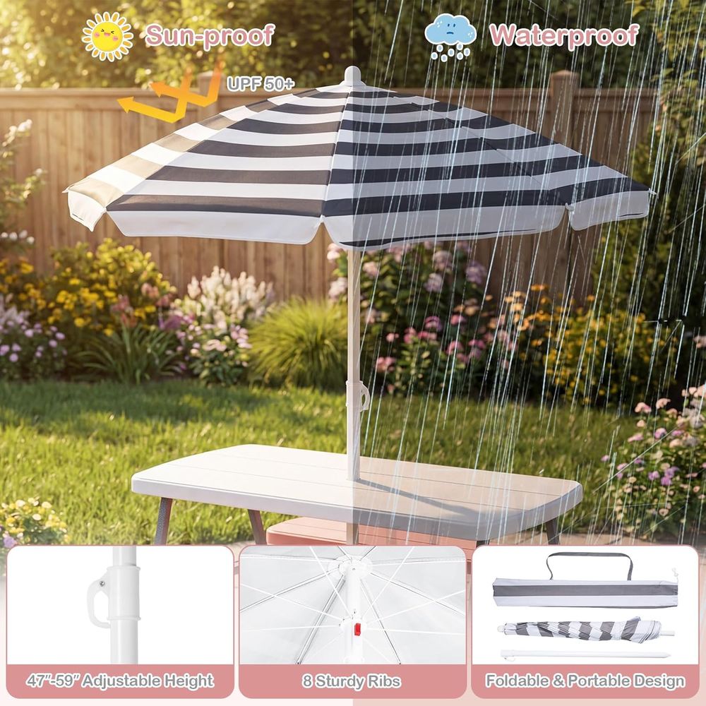 子供用ピクニックテーブル、幼児用屋外テーブル＆ベンチセット（ - Kids Outdoor Umbrella For Table のレビューと価格